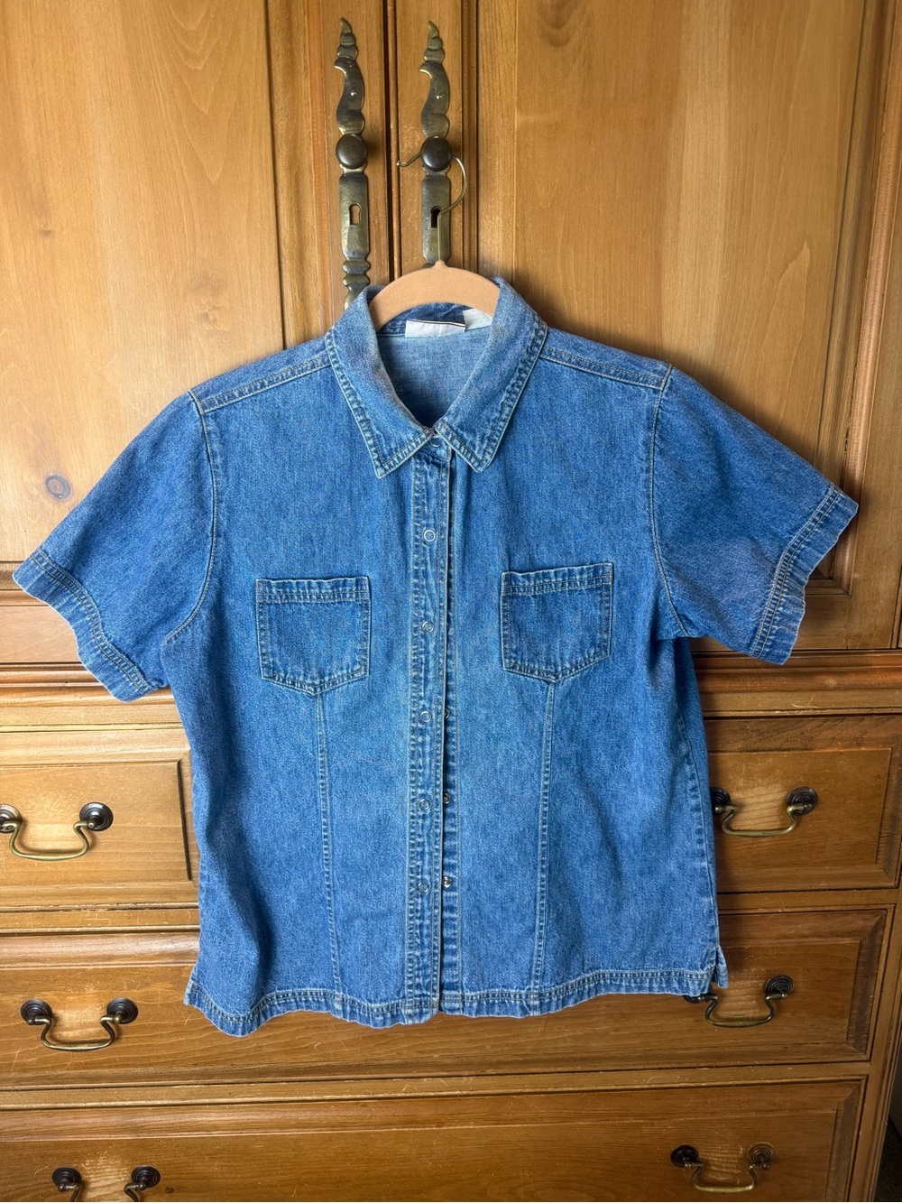 At Last Classics Denim Button Down Shirt/Jacket - Blue